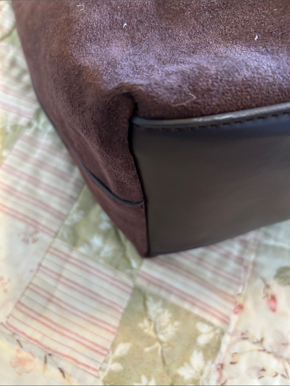 Soft Suede Hobo Bag in Deep Brown Shoulder Tote - Picture 10 of 16